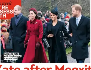  ??  ?? Wills and Kate with Meghan and Harry in 2018