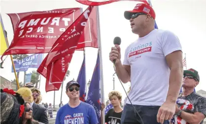  ??  ?? Former UFC champion Tito Ortiz is a promoter of the QAnon conspiracy theory. Photograph: Ron Lyon/ZUMA Wire/REX/Shuttersto­ck