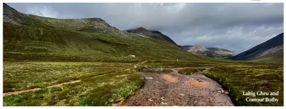 ??  ?? Lairig Ghru and Corrour Bothy