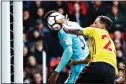  ??  ?? BLATANT: Holebas’s hand ball