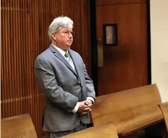  ?? FILE PHOTO ?? 5 O’CLOCK SOMEWHERE: State Sen. Michael Brady appears at his trial in Quincy District Court for operating under the influence.