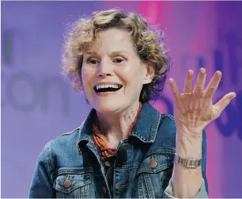  ?? KATHY WILLENS/THE ASSOCIATED PRESS ?? Author Judy Blume speaks about her new book, In the Unlikely Event, her first novel for adults in 17 years.