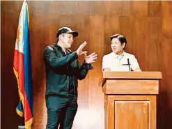  ?? ?? PAUL SORIANO (left) with presumptiv­e president Ferdinand 'Bongbong' Marcos, Jr.