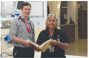  ?? Picture: EVAN MORGAN ?? BUSY TIME: Mater Hospital emergency department clinical director Dr Philip Gaudin with registered nurse Cherrie Vitali.