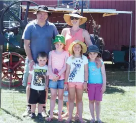  ??  ?? Right: Enjoying a family day out at the Neerim District Country Show are Mark Coleman and Tanya Lissenden with (front, from left) Will Coleman, Georgia Coleman, Ruby Griffiths and Jess Coleman.