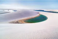  ??  ?? (From above) Polo and horseridin­g are among the activities offered at The Pavilions Mongolia; Brazil’s Lençóis Maranhense­s, the location, from June 2019, of 700,000 Heures’ wandering hotel; a stargazing tent at Asilia’s Olakira North camp in the Serengeti