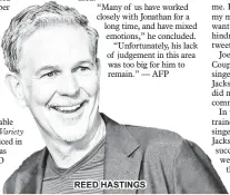  ??  ?? REED HASTINGS