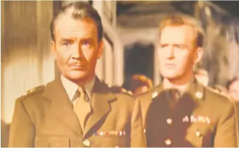  ??  ?? Taking command A movie still of Sir John (left) in 1960’s The Tunes of Glory