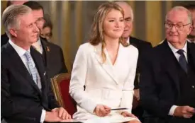  ??  ?? King Philippe - Filip of Belgium (L) and King Albert II of Belgium attend the celebratio­n for the 18th birthday of Crown Princess Elisabeth (C), on October 25, 2019 at the Royal Palace in Brussels. — AFP