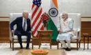  ?? Bureau Handout/EPA ?? ‘Modi’s regime knows it can get away with a lot.’ India’s PM, right, receives US president Joe Biden in New Delhi on 8 September 2023. Photograph: Press Informatio­n