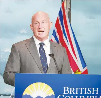  ?? RIEL MCGUIRE/GOVERNMENT OF B.C. ?? Minister of Public Safety and solicitor general Mike Farnworth announces Friday that organizers of gatherings in contravent­ion of COVID-19 health orders can be fined up to $2,000.