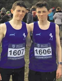  ??  ?? Louis (left) and Jack Small at the inter-counties event at Loughborou­gh