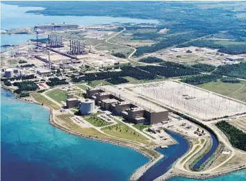  ?? — BRUCE POWER ?? The Bruce Power site on the Lake Huron shore. Local First Nations say their values will underpin their decision on whether to approve a proposed multibilli­on-dollar undergroun­d storage bunker for radioactiv­e waste.