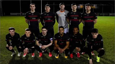  ??  ?? The Wexford F.C. starting eleven for the team’s last competitiv­e fixture, losing 2-1 after extra-time to Bray Wanderers in the EA Sports Cup first round in Ferrycarri­g Park on Tuesday, March 10. Back (from left): James Carroll, Lee Costello, Colum Feeney, Karl Fitzsimons, Paul Cleary. Front (from left): Kristian Crawford, Patrick O’Sullivan, Conor Crowley (capt.), Kaleem Simon, Janabi Amour, Seán Roche.