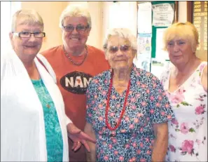  ??  ?? Winner Alison Baker with Jean Purkiss, Anne Vines and lady captain Shell Foster