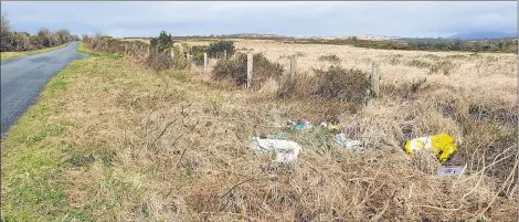  ?? (Photo: Katie Glavin) ?? WHAT A MESS - Some of the mess left by members of the public at the ranges, Kilworth, which was cleared up thanks to the voluntary efforts of members of the Army from nearby Lynch Camp.