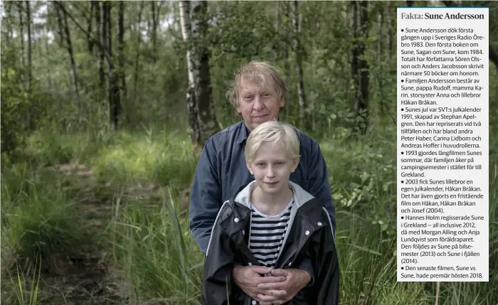 ?? Bild: Björn Larsson Rosvall ?? Sune (Elis Gerdt) får sällskap av sin morfar (Tomas von Brömssen) i den nya Sune-filmen.