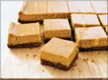  ?? CARL TREMBLAY/AMERICA’S TEST KITCHEN VIA AP ?? Pumpkin cheesecake bars in Brookline, Mass. This recipe appears in the cookbook “The Perfect Cookie.”