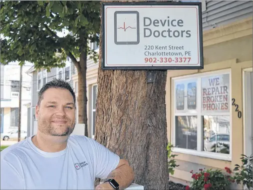  ?? DAVE STEWART/THE GUARDIAN ?? Cory Rusk, owner of Device Doctors in Charlottet­own, says demand has been so great since opening his doors in April that he’s had to hire more staff and open a second location in Summerside.