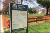  ?? MEDIANEWS GROUP FILE PHOTO ?? Orange fencing remains around the Cross Street entrance to Pollock Park in Pottstown.