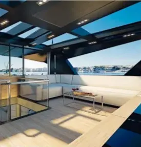  ??  ?? Below, left: enjoy an air-conditione­d glasshouse on the sundeck.