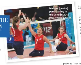  ??  ?? Martine (centre) participat­ing in the London 2012 Paralympic games