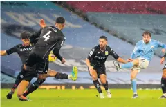  ??  ?? Duck broken: Bernardo Silva finds the net against Aston Villa
