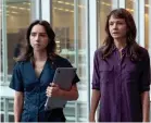  ?? PROVIDED BY UNIVERSAL PICTURES ?? Jodi (Zoe Kazan, left) and Megan (Carey Mulligan) take on Harvey Weinstein.