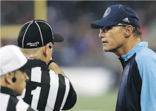  ?? KEVIN KING ?? CFL commission­er Randy Ambrosie wasn’t afraid to tackle the issue of replay review swiftly, in mid-season no less, allowing head coaches such as the Toronto Argonauts’ Marc Trestman just one challenge per game.