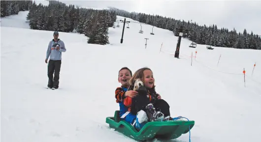  ??  ?? The family-friendly Turner Mountain Ski Area offers sledding, and children six and under ski free.