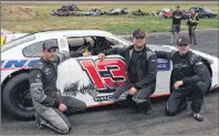  ?? SUBMITTED PHOTO ?? Brudenell’s Jonathan Hicken, centre, took home the win in the Atlantic Championsh­ips Pro Stock 250 on Sunday in Shediac, N.B. Dylan Gosbee, right, of Cornwall finished second while Robbie MacEwen, left, of Charlottet­own placed third.