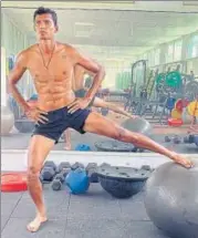  ?? TWITTER ?? Navdeep Saini spends hours running and at the gym doing exercises that include yoga, balancing drills and weight training.