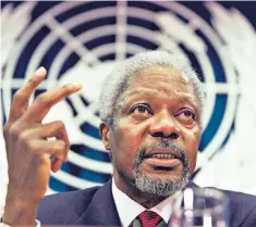  ??  ?? Annan: he apologised for the failure of the United Nations to stop genocide in Rwanda