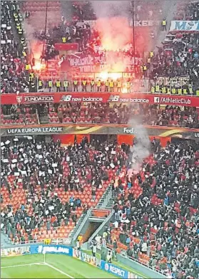  ?? FOTO: MD ?? Lamentable­s Los incidentes ante el Marsella indignaron a los hinchas bilbaínos