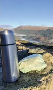  ??  ?? Bracing walk Christmas lunch and a view from Ben Ledi provided by Vanessa McAllister, Callander