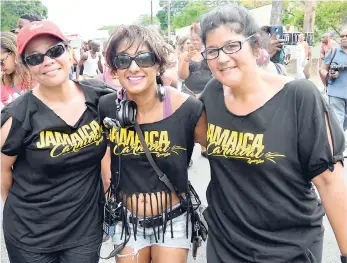  ?? CONTRIBUTE­D PHOTOS ?? From left: Jamaica Carnival’s team members Danielle Lee Ziadie, Ronallie Sirju and Julianne Lee get a moment in to enjoy the music at Byron Lee’s Jamaica Carnival Promotiona­l Teaser last year.