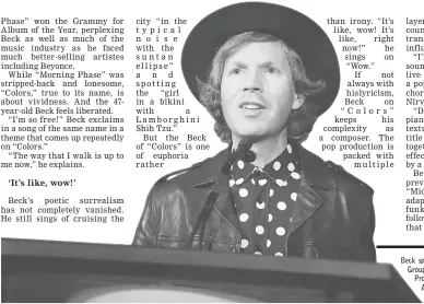  ??  ?? Beck speaks onstage during Capitol Music Group’s Premiere Of New Music And Projects For Industry And Media last Aug 9 in Hollywood, California. — AFP file photo