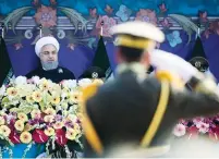  ?? (Tasnim News Agency/Reuters) ?? IRANIAN PRESIDENT Hassan Rouhani attends the National Army Day parade in Tehran on Wednesday.