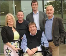  ??  ?? IWA CEO Rosemary Keogh and IWA Service Coordinato­r Terry O’Brien with Barry Moran, Builder, Padraig Brosnan, Quantity Surveyor and Noel Clarke, Project Manager, at the opening of the IWA’s new community centre at The Reeks, Killarney.