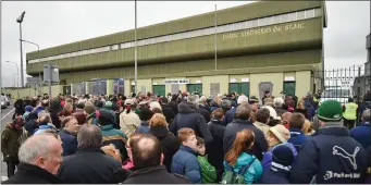  ??  ?? Supporters queuing outside Austin Stack Park over two hours before the2017 League match between Kerry and Dublin. A sell-out crowd of 12,000 will be at the Tralee venue again this Saturday evening for the eagerly awaited clash of Kerry and the reigning League and All-Ireland champions