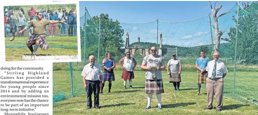  ?? ?? Green fingers Visitors to this year’s Stirling Highland Games are being asked to plant a tree’, inset, the games are always a popular draw
