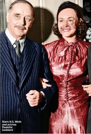  ?? ?? Stars: H.G. Wells and actress Paulette Goddard