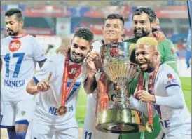  ?? AFP ?? Chennaiyin FC won their second title in four editions of Indian Super League.