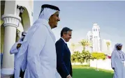  ?? ?? U.S. Secretary of State Antony Blinken (right) and Qatar Foreign Minister Mohammed Bin Adbulrahma­n Al Thani.