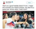  ??  ?? Going viral: Kyle Walker’s tweet ribbing Harry Maguire has over 73,000 retweets and 276,000 likes