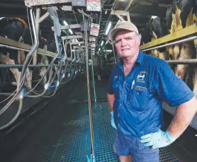  ?? Picture: STEWART McLEAN ?? BOOM TO DUST: Colin Daley at his Millaa Millaa dairy farm says if action isn’t taken in the next few months the industry will not be saved.