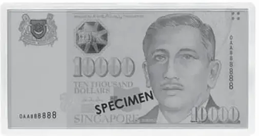  ?? ?? Singapore has recently issued metal replicas of the city-state’s legal tender S$1,000 bank note.