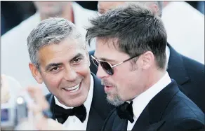  ??  ?? George Clooney and Brad Pitt have made several movies together, not to mention the duo shares similar interests and political views.