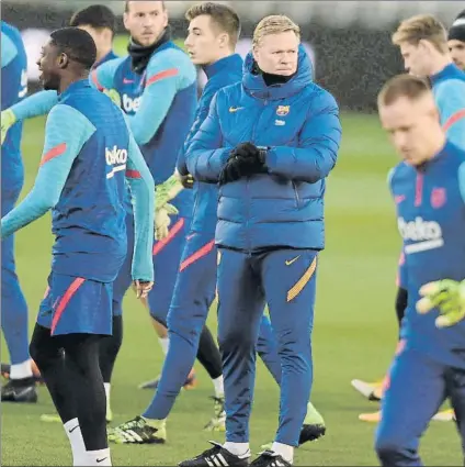  ?? FOTO: MANEL MONTILLA ?? Koeman busca su primer título con el Barça en la Supercopa de España