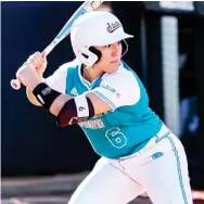  ?? ?? Paige Cook prepares to hit for Mississipp­i State on Saturday. Cook got the game-winning hit in the 5-4 win over Abilene Christian. (Photo by Jeremy Miller, for Starkville Daily News)